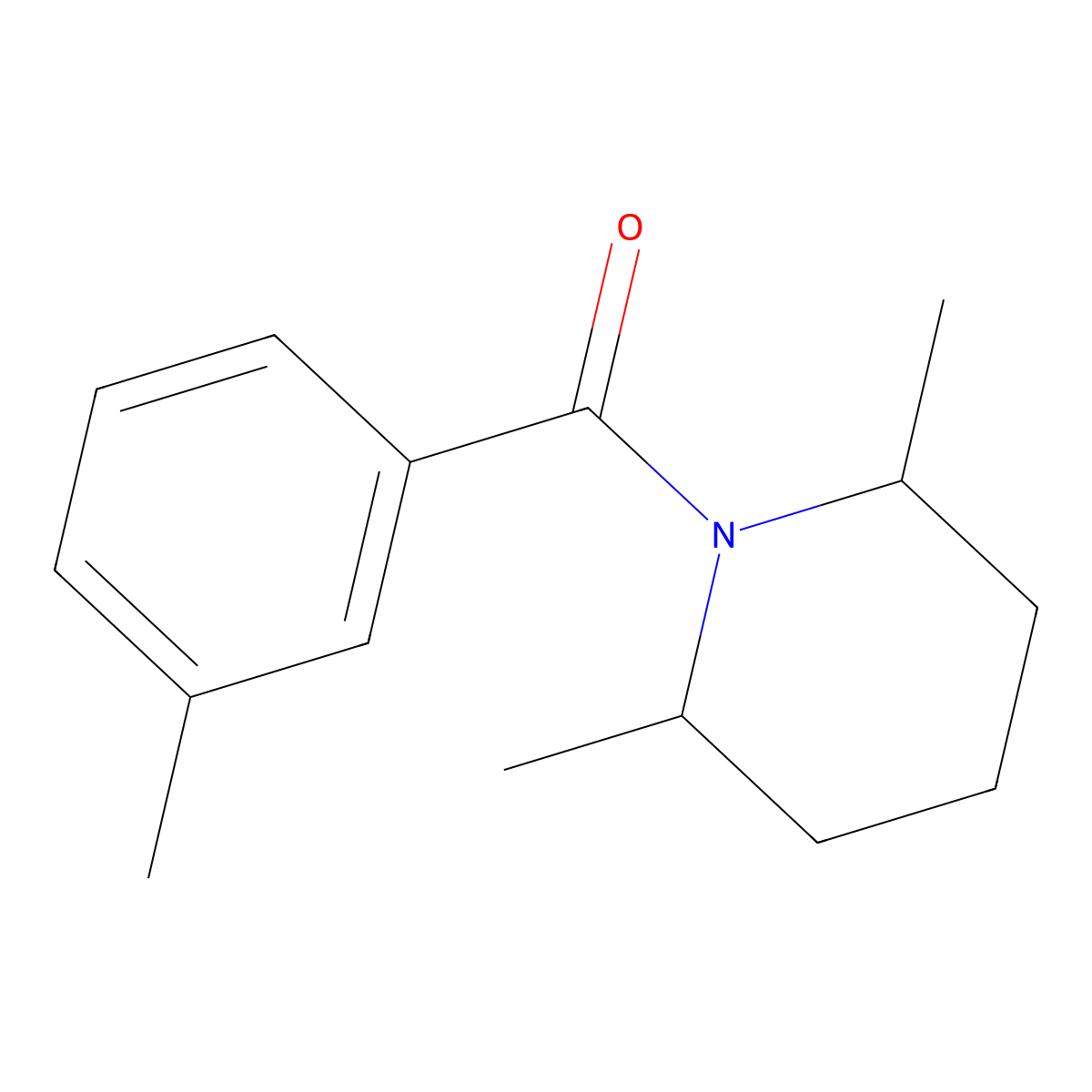 (2,6-Dimethylpiperidin-1-yl)(3-methylphenyl)methanone molecular structure, CAS 30719-75-6