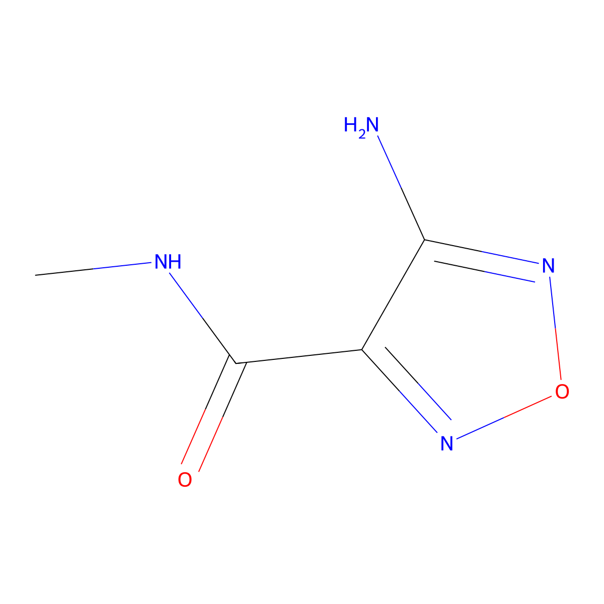 4-amino-N-methyl-1,2,5-oxadiazole-3-carboxamide molecular structure, CAS 30720-84-4