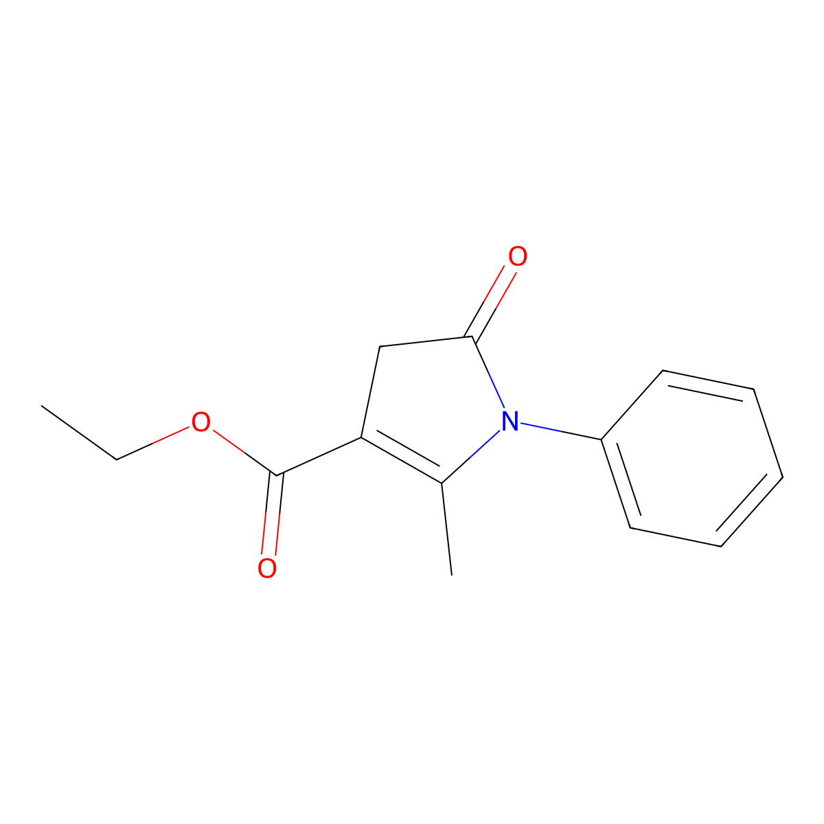 ethyl 2-methyl-5-oxo-1-phenyl-4,5-dihydro-1H-pyrrole-3-carboxylate molecular structure, CAS 30726-47-7
