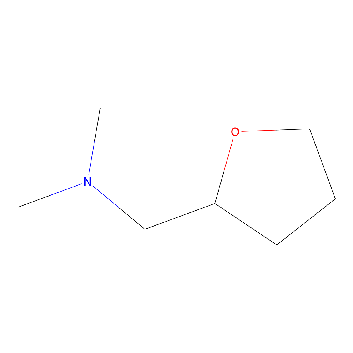 Tetrahydrofurfuryl-N,N-dimethylamine molecular structure, CAS 30727-09-4