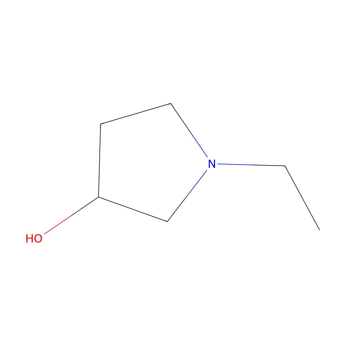 1-Ethyl-3-pyrrolidinol molecular structure, CAS 30727-14-1