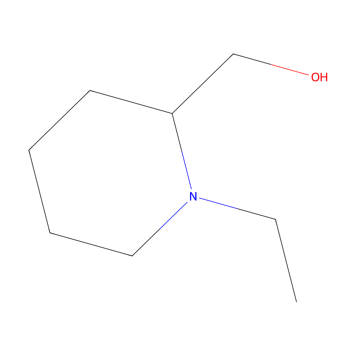 (1-Ethyl-2-piperidinyl)methanol molecular structure, CAS 30727-20-9