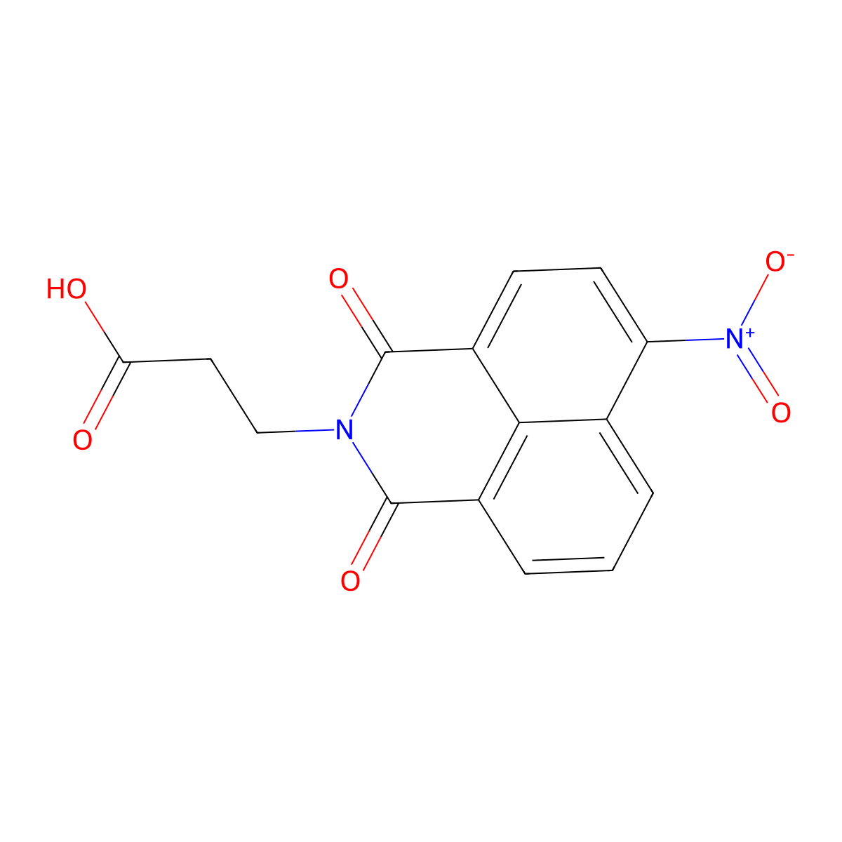 3-(6-nitro-1,3-dioxo-1H-benzo[de]isoquinolin-2(3H)-yl)propanoic acid molecular structure, CAS 307299-14-5