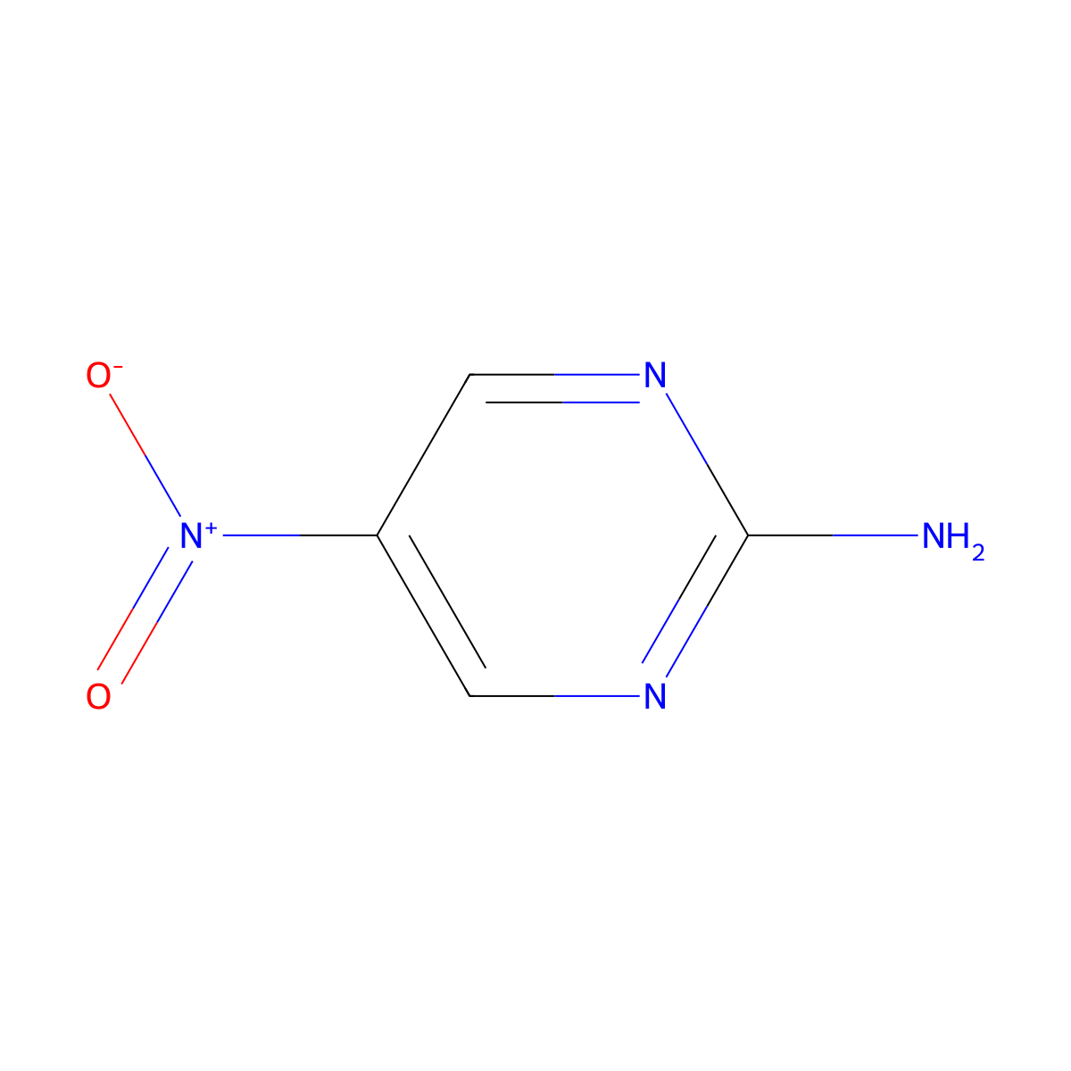 5-Nitropyrimidin-2-amine molecular structure, CAS 3073-77-6
