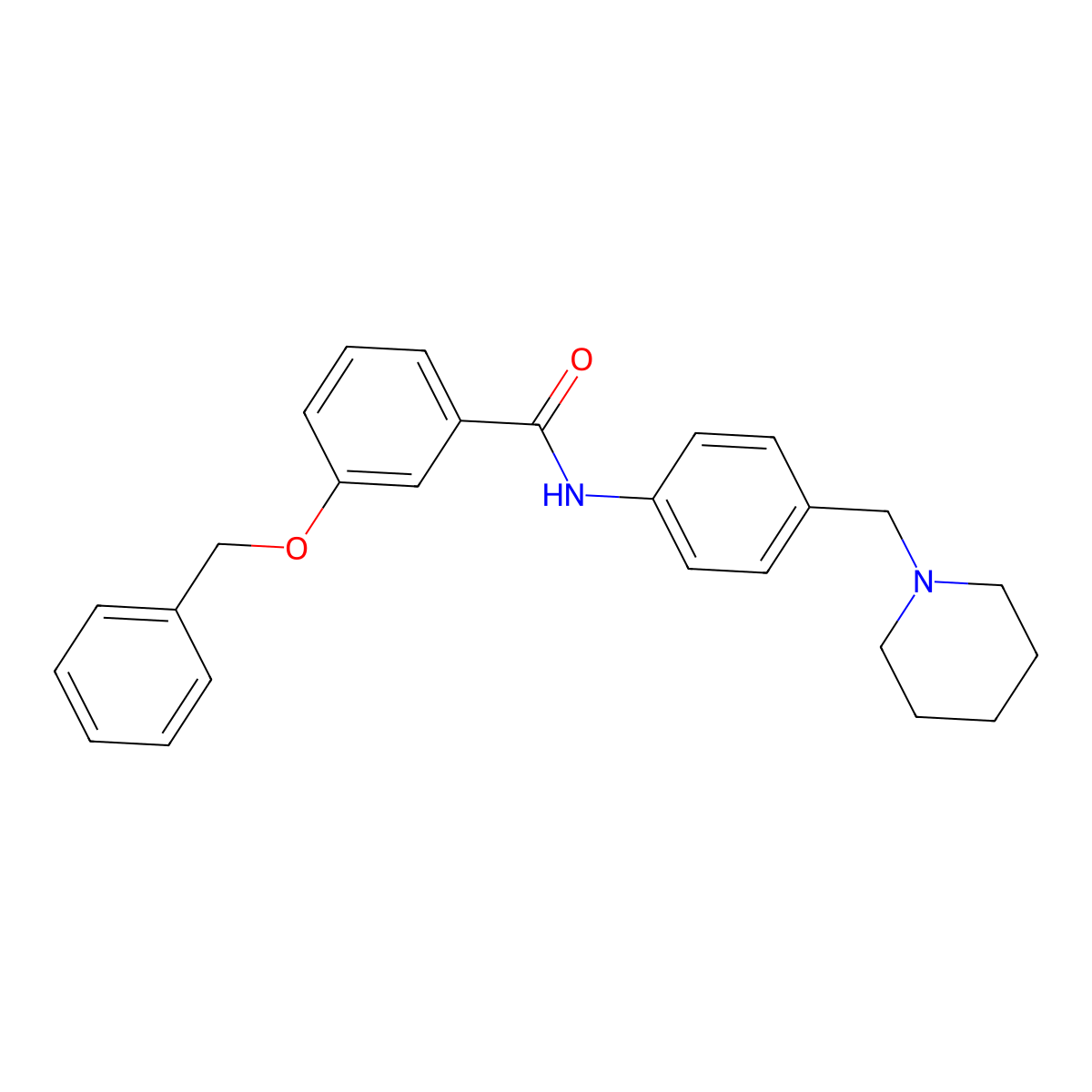 3-phenylmethoxy-N-[4-(piperidin-1-ylmethyl)phenyl]benzamide molecular structure, CAS 307302-09-6