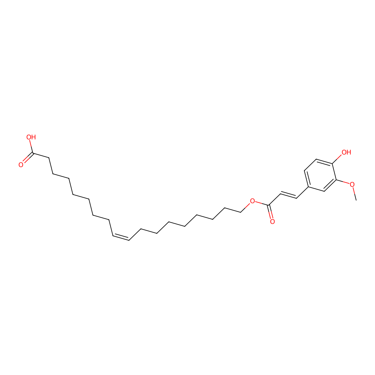 (Z)-18-(((E)-3-(4-Hydroxy-3-methoxyphenyl)acryloyl)oxy)octadec-9-enoic acid molecular structure, CAS 307306-68-9