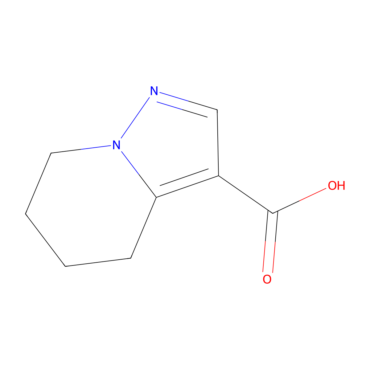 4H,5H,6H,7H-pyrazolo(1,5-a)pyridine-3-carboxylic acid molecular structure, CAS 307307-97-7