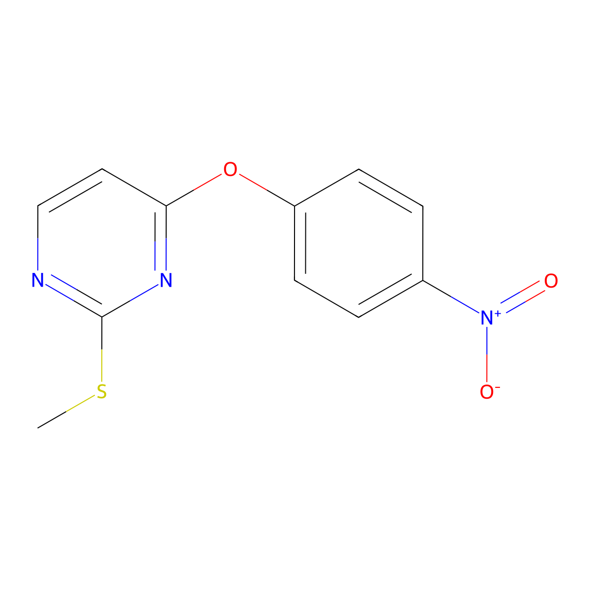 2-Methylsulfanyl-4-(4-nitrophenoxy)-pyrimidine molecular structure, CAS 307309-31-5