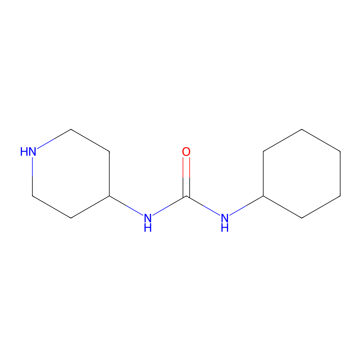 3-Cyclohexyl-1-(piperidin-4-yl)urea molecular structure, CAS 307309-88-2