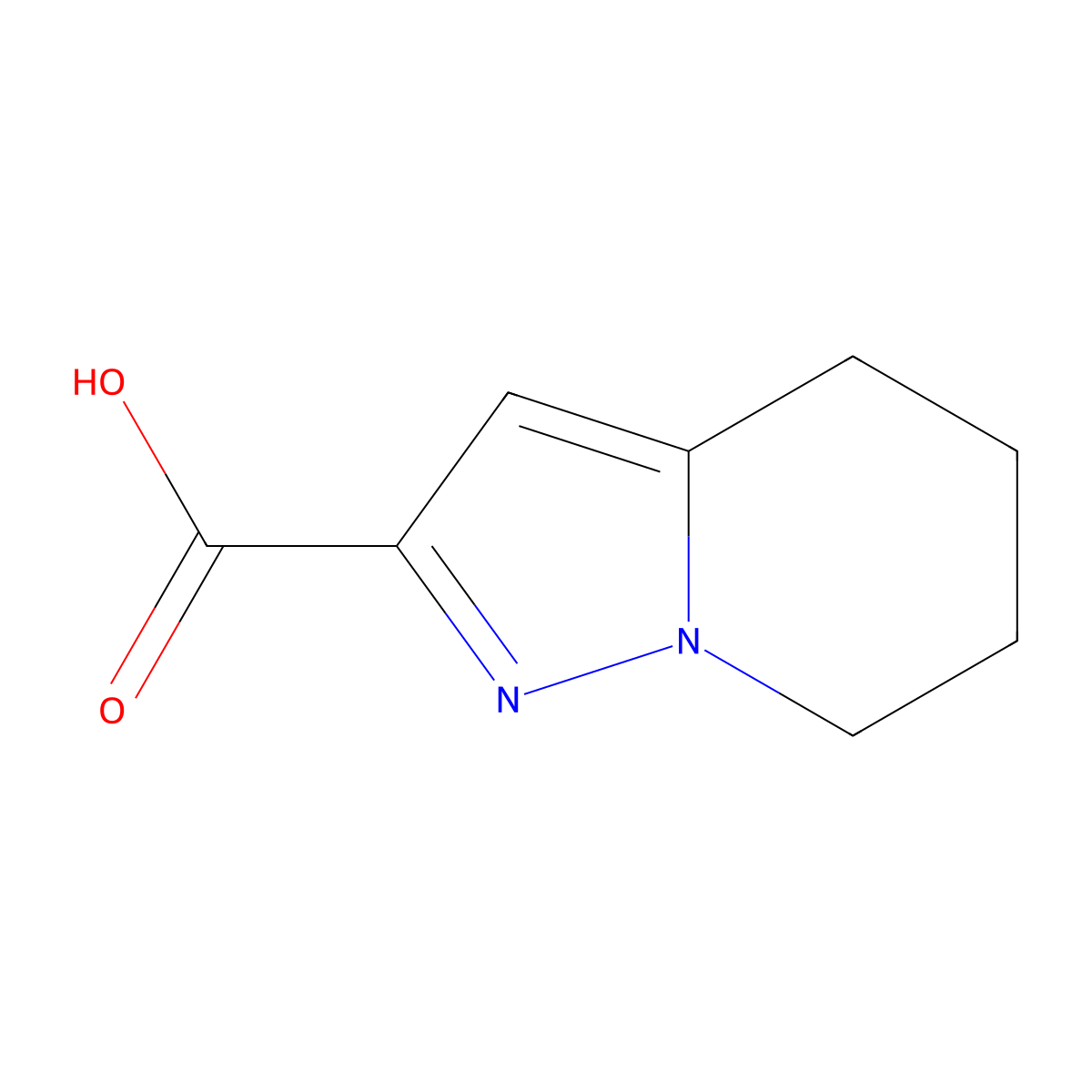 4H,5H,6H,7H-pyrazolo(1,5-a)pyridine-2-carboxylic acid molecular structure, CAS 307313-03-7