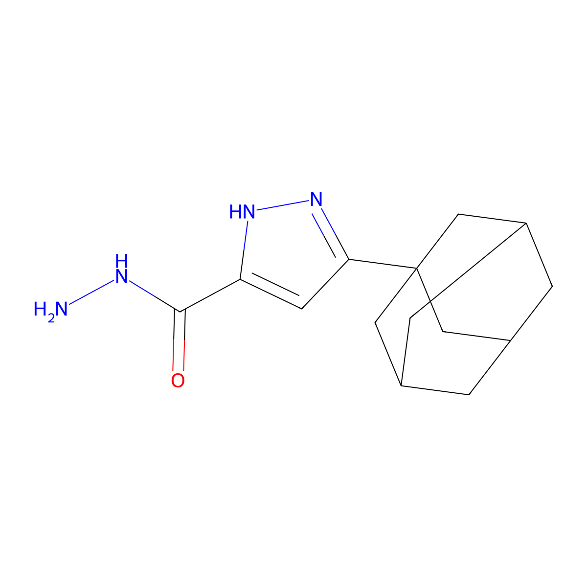 5-Adamantan-1-yl-2H-pyrazole-3-carboxylic acid hydrazide molecular structure, CAS 307320-40-7