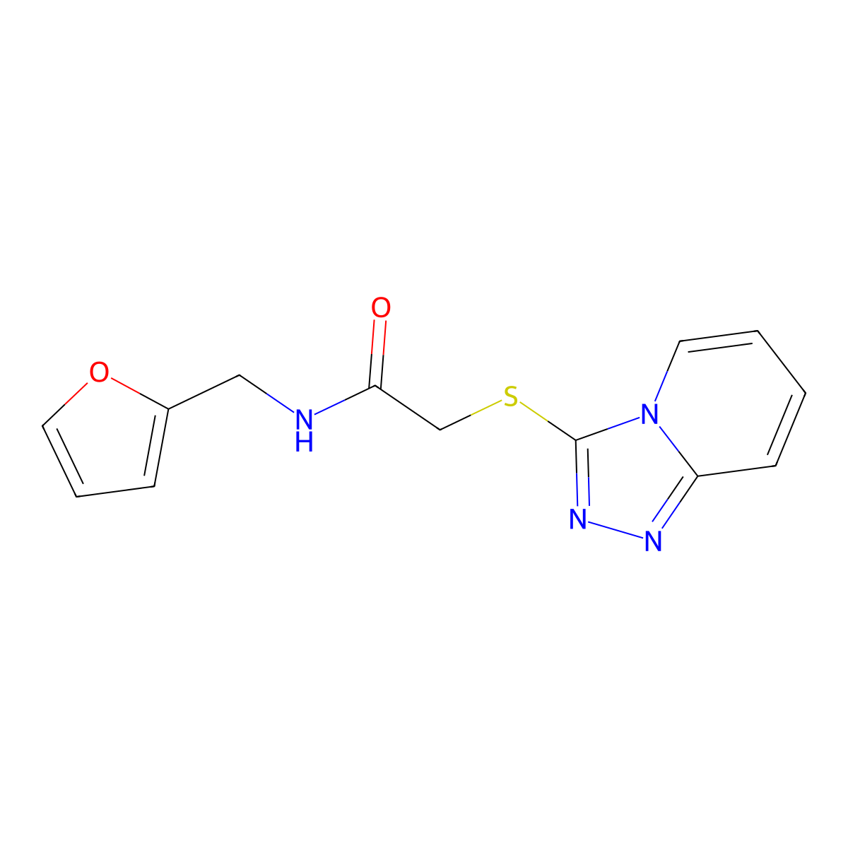 2-([1,2,4]triazolo[4,3-a]pyridin-3-ylthio)-N-(furan-2-ylmethyl)acetamide molecular structure, CAS 307324-16-9