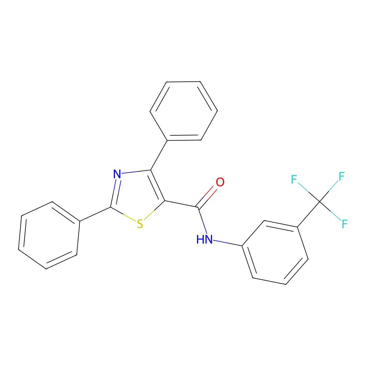 2,4-diphenyl-N-[3-(trifluoromethyl)phenyl]-1,3-thiazole-5-carboxamide molecular structure, CAS 307324-54-5
