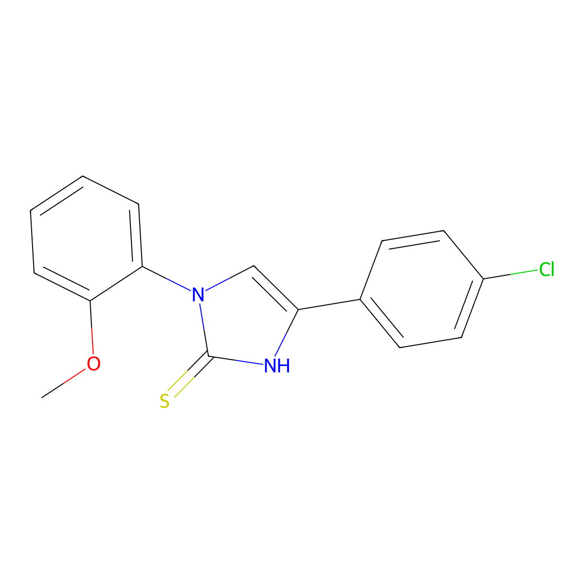 4-(4-Chloro-phenyl)-1-(2-methoxy-phenyl)-1H-imidazole-2-thiol molecular structure, CAS 307325-50-4
