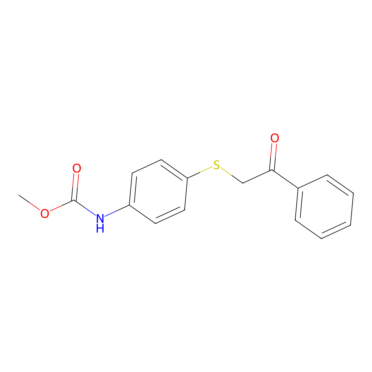methyl N-(4-phenacylsulfanylphenyl)carbamate molecular structure, CAS 307325-60-6