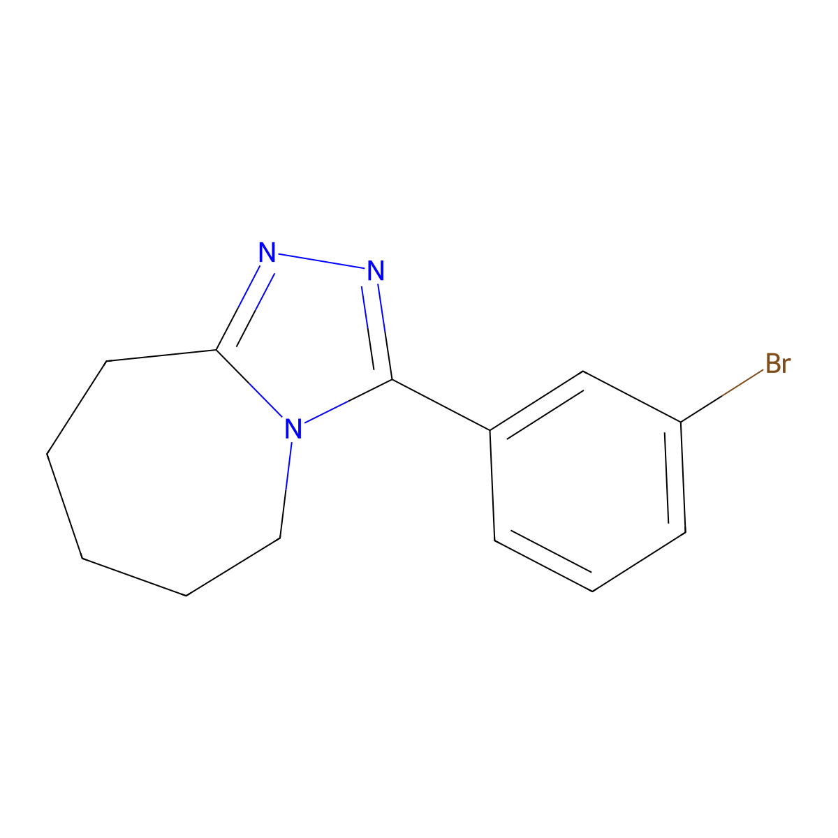 3-(3-bromophenyl)-6,7,8,9-tetrahydro-5H-[1,2,4]triazolo[4,3-a]azepine molecular structure, CAS 307325-67-3