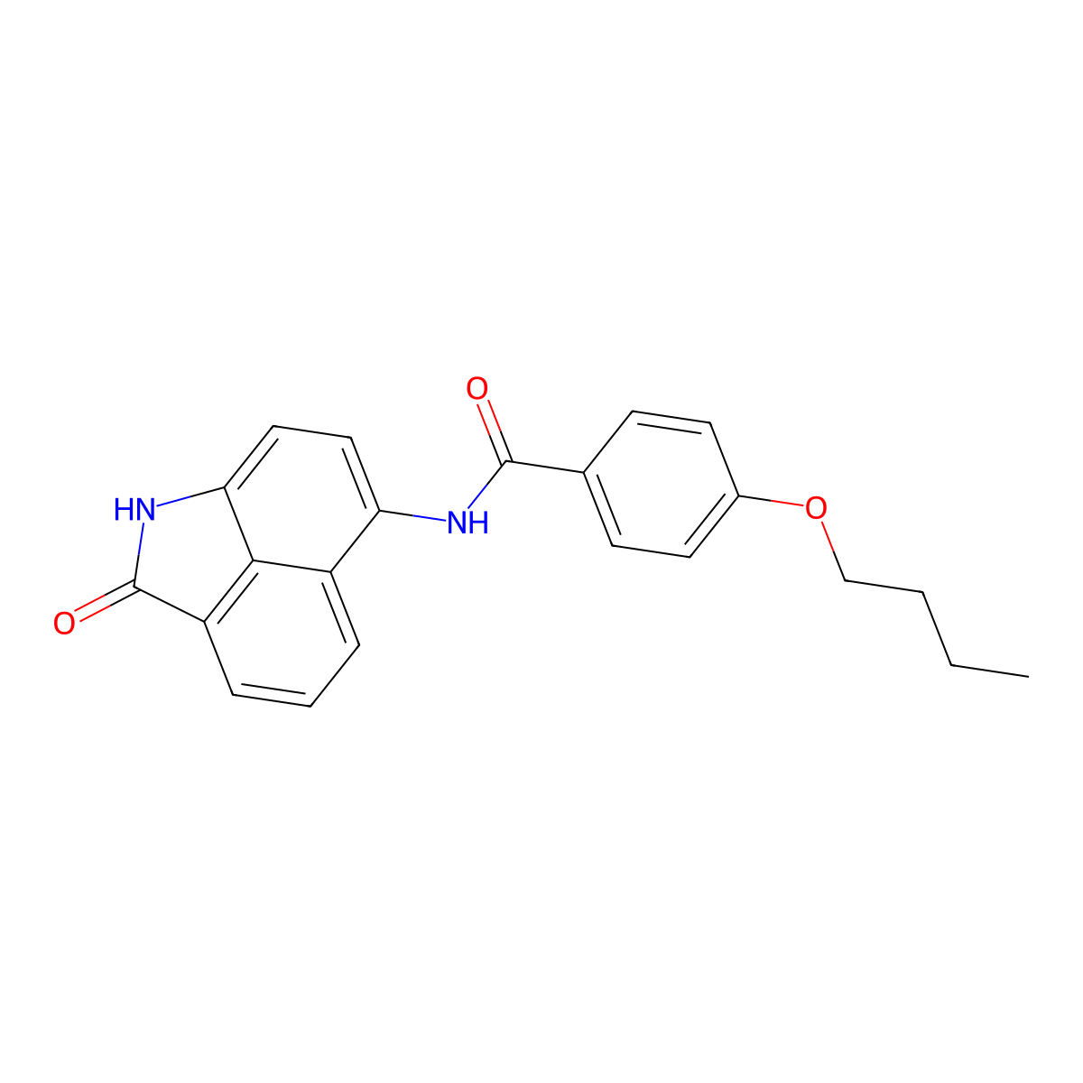 4-butoxy-N-(2-oxo-1,2-dihydrobenzo[cd]indol-6-yl)benzamide molecular structure, CAS 307326-04-1