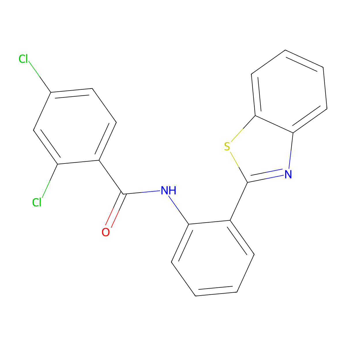 N-[2-(1,3-benzothiazol-2-yl)phenyl]-2,4-dichlorobenzamide molecular structure, CAS 307326-07-4