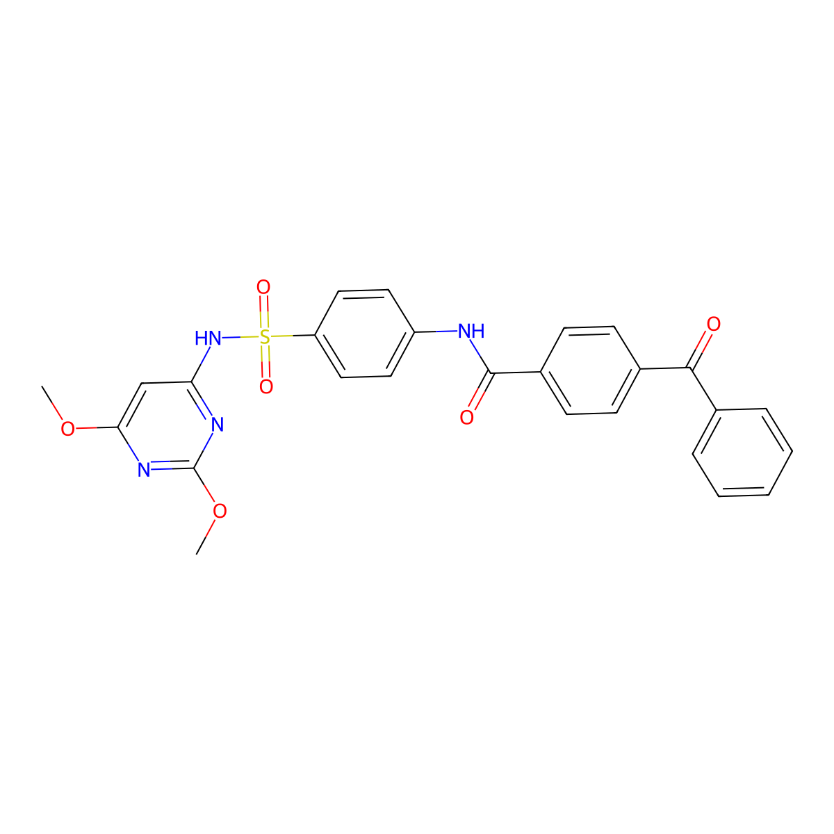 4-benzoyl-N-{4-[(2,6-dimethoxypyrimidin-4-yl)sulfamoyl]phenyl}benzamide molecular structure, CAS 307326-12-1