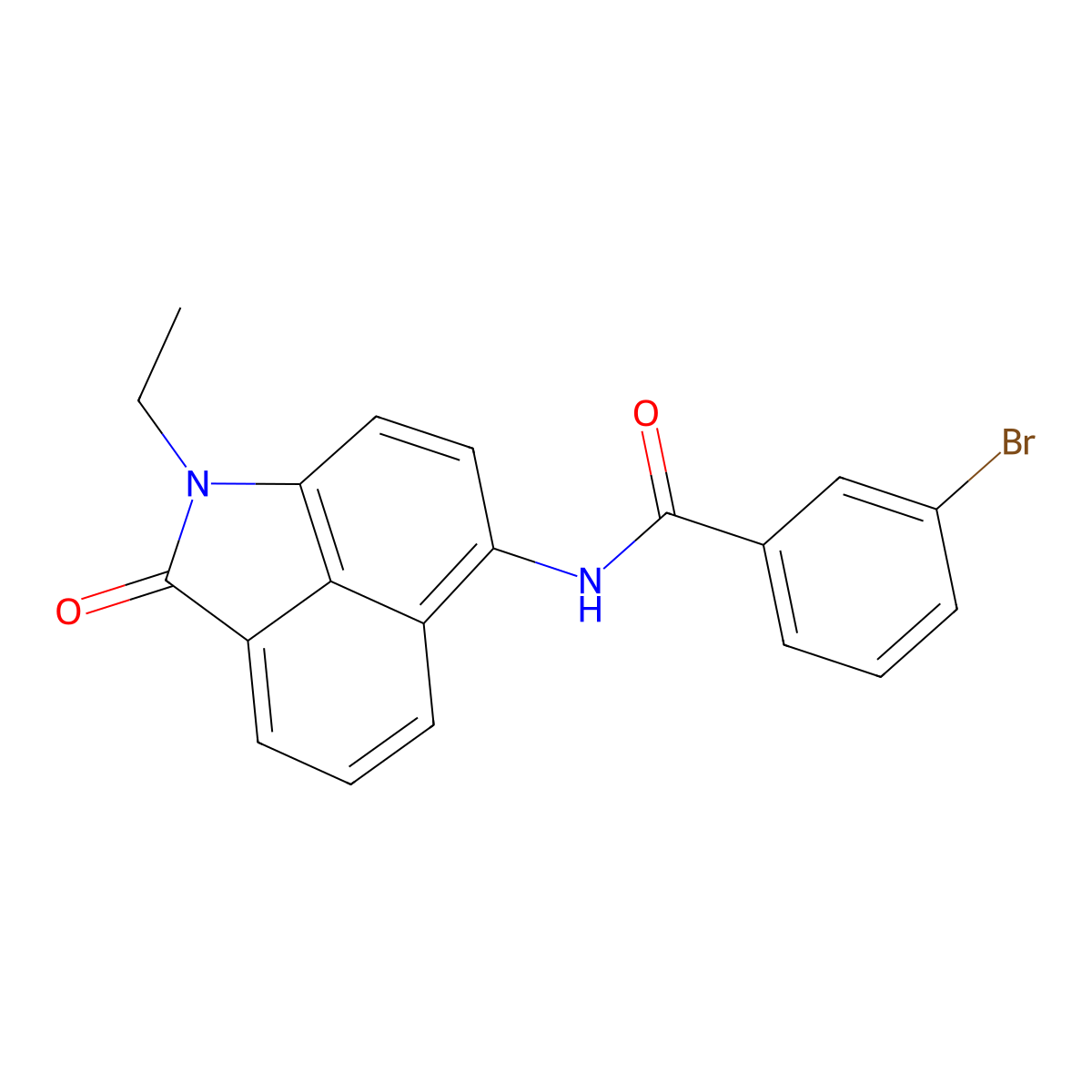3-bromo-N-(1-ethyl-2-oxo-1,2-dihydrobenzo[cd]indol-6-yl)benzamide molecular structure, CAS 307326-13-2