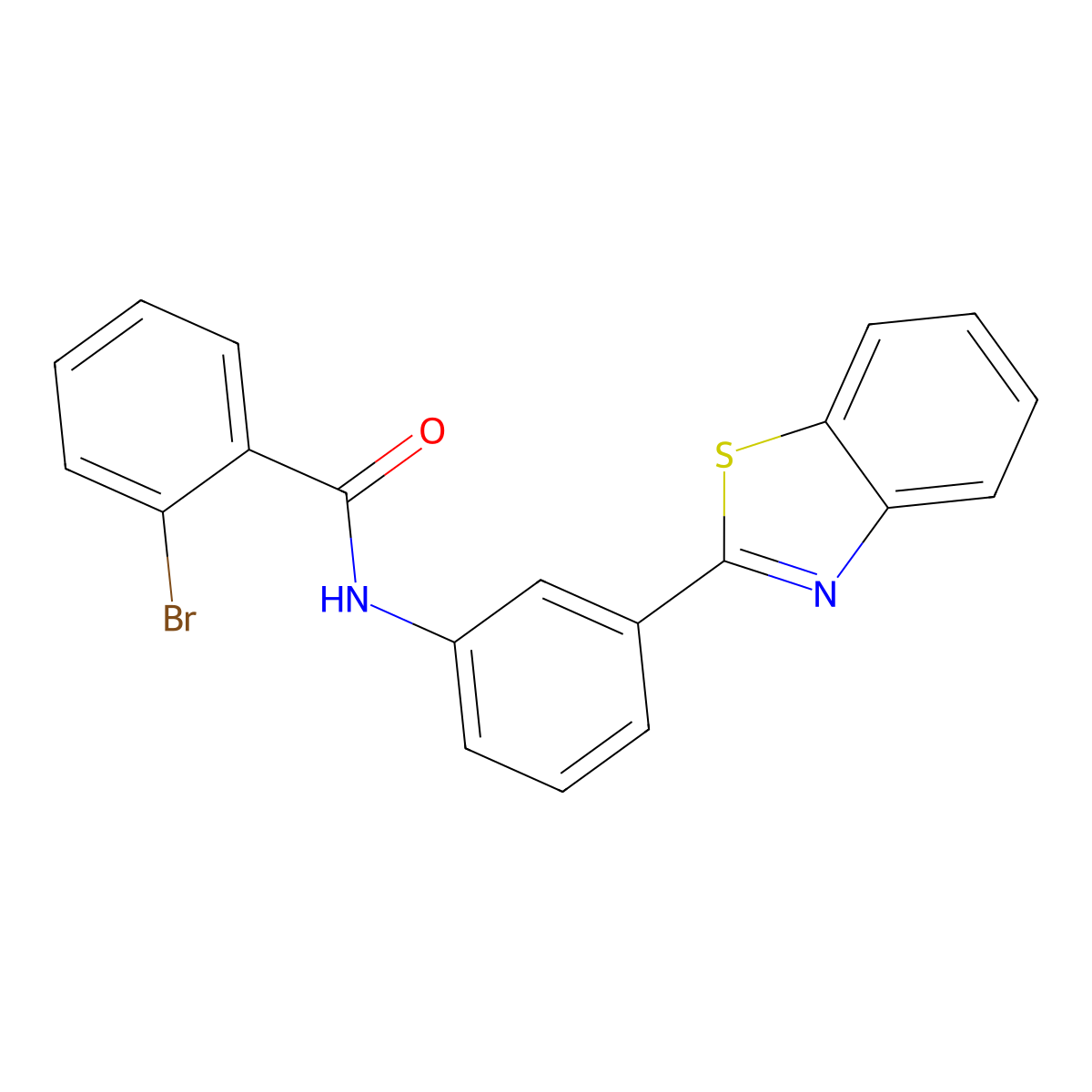 N-[3-(1,3-benzothiazol-2-yl)phenyl]-2-bromobenzamide molecular structure, CAS 307326-15-4