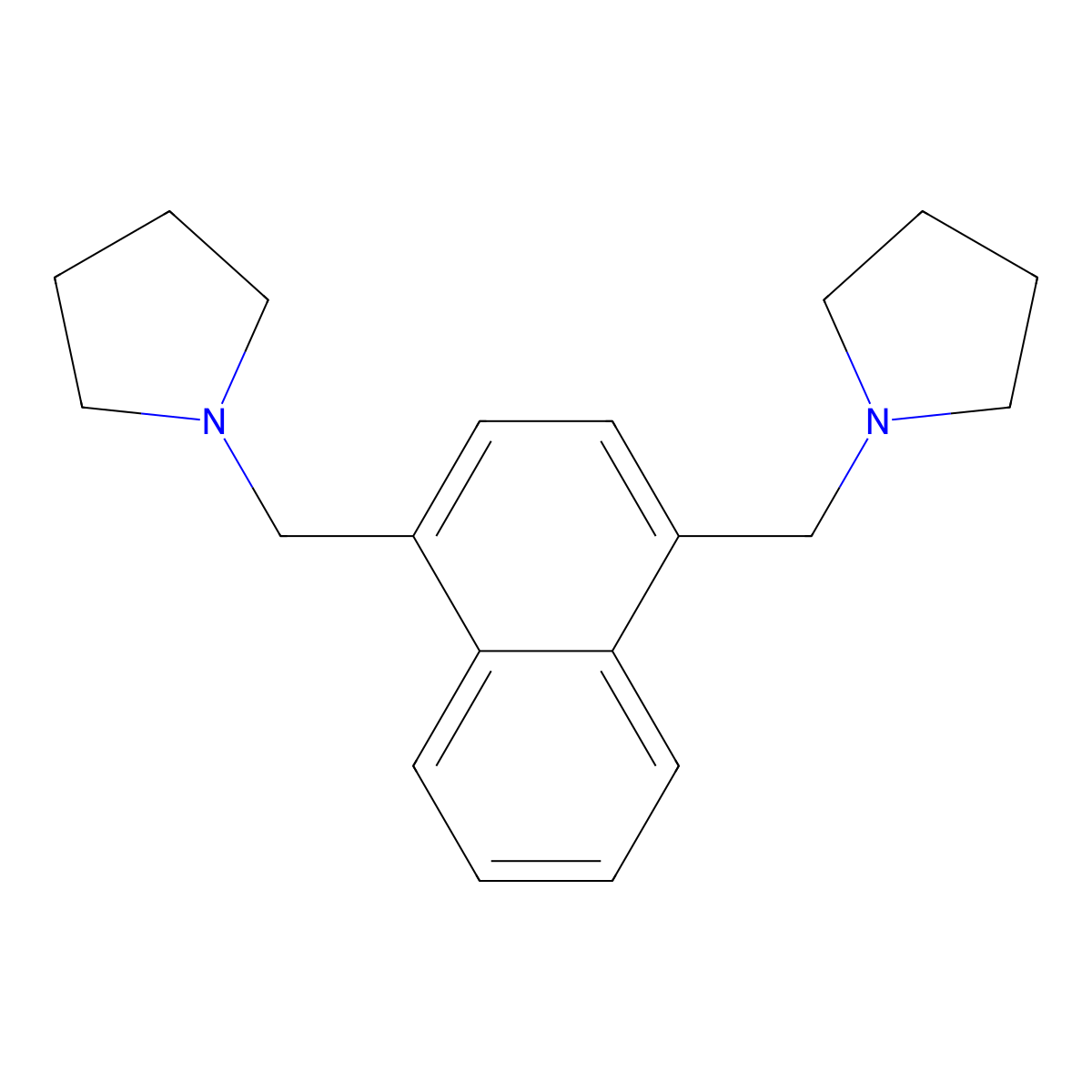 1,4-Bis(pyrrolidin-1-ylmethyl)naphthalene molecular structure, CAS 307326-20-1