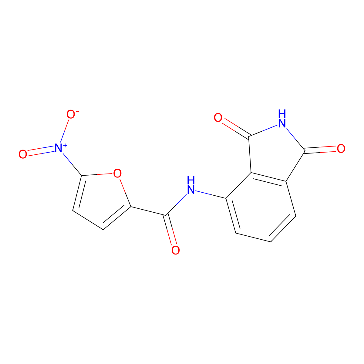 N-(1,3-dioxo-2,3-dihydro-1H-isoindol-4-yl)-5-nitrofuran-2-carboxamide molecular structure, CAS 307326-25-6
