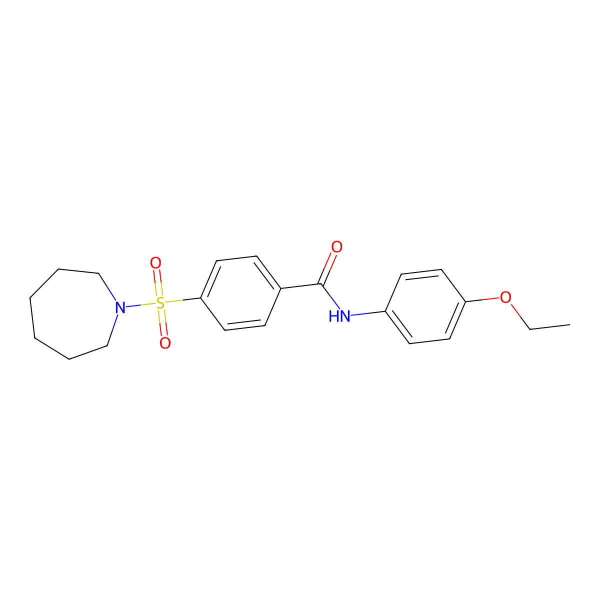 4-(azepan-1-ylsulfonyl)-N-(4-ethoxyphenyl)benzamide molecular structure, CAS 307326-30-3