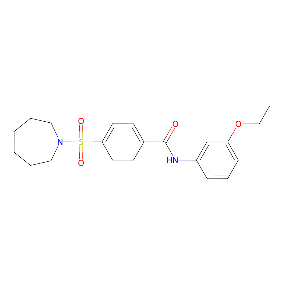 4-(azepan-1-ylsulfonyl)-N-(3-ethoxyphenyl)benzamide molecular structure, CAS 307326-32-5