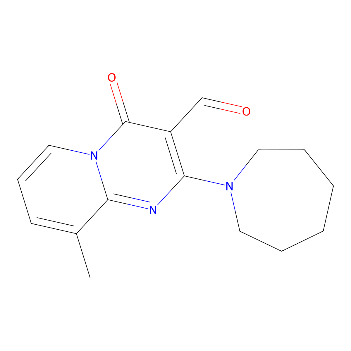 2-(azepan-1-yl)-9-methyl-4-oxo-4H-pyrido[1,2-a]pyrimidine-3-carbaldehyde molecular structure, CAS 307326-40-5