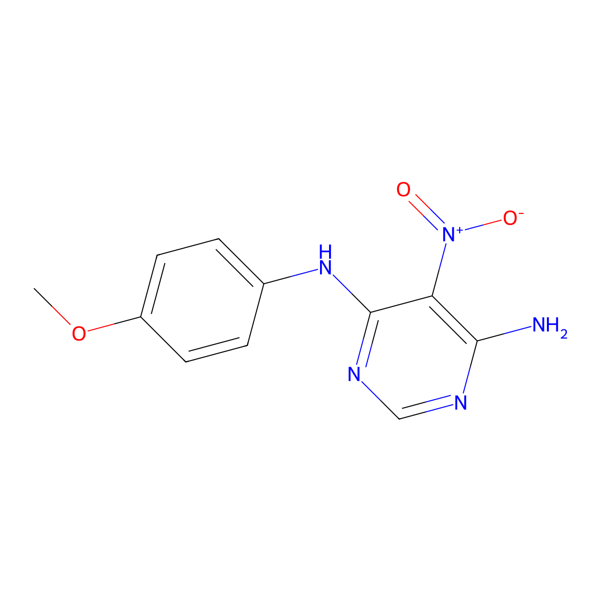 N4-(4-methoxyphenyl)-5-nitropyrimidine-4,6-diamine molecular structure, CAS 307326-68-7