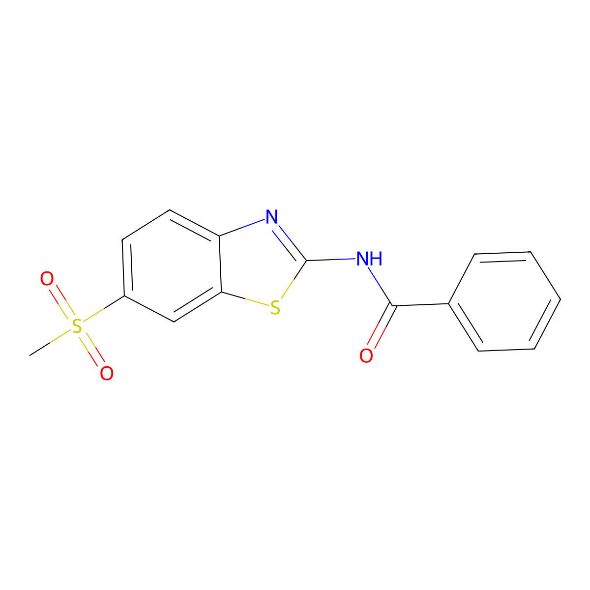 N-(6-Methanesulfonyl-benzothiazol-2-yl)-benzamide molecular structure, CAS 307327-02-2