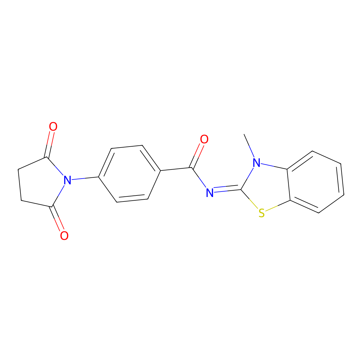 (E)-4-(2,5-dioxopyrrolidin-1-yl)-N-(3-methylbenzo[d]thiazol-2(3H)-ylidene)benzamide molecular structure, CAS 307327-07-7