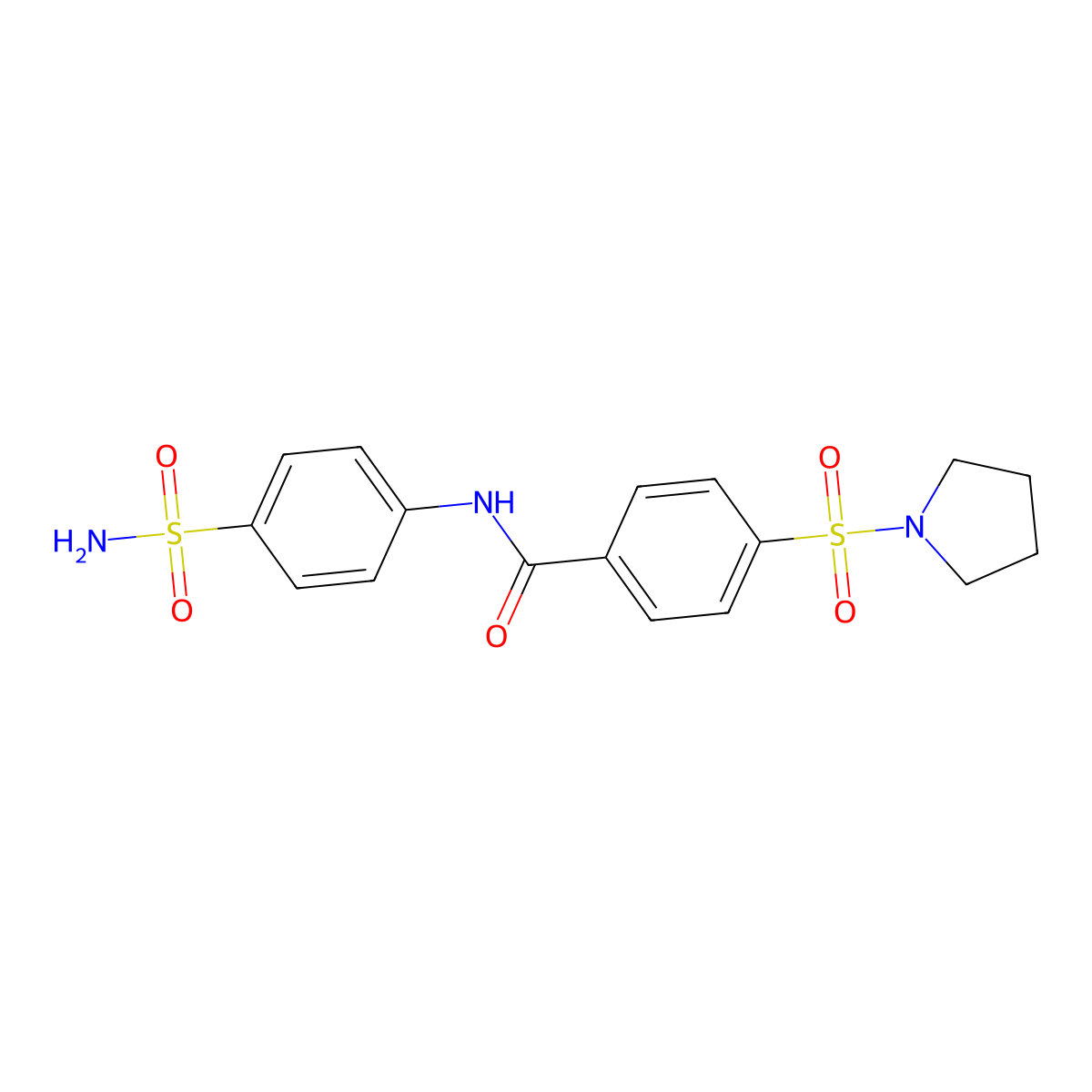 4-(pyrrolidin-1-ylsulfonyl)-N-(4-sulfamoylphenyl)benzamide molecular structure, CAS 307327-12-4
