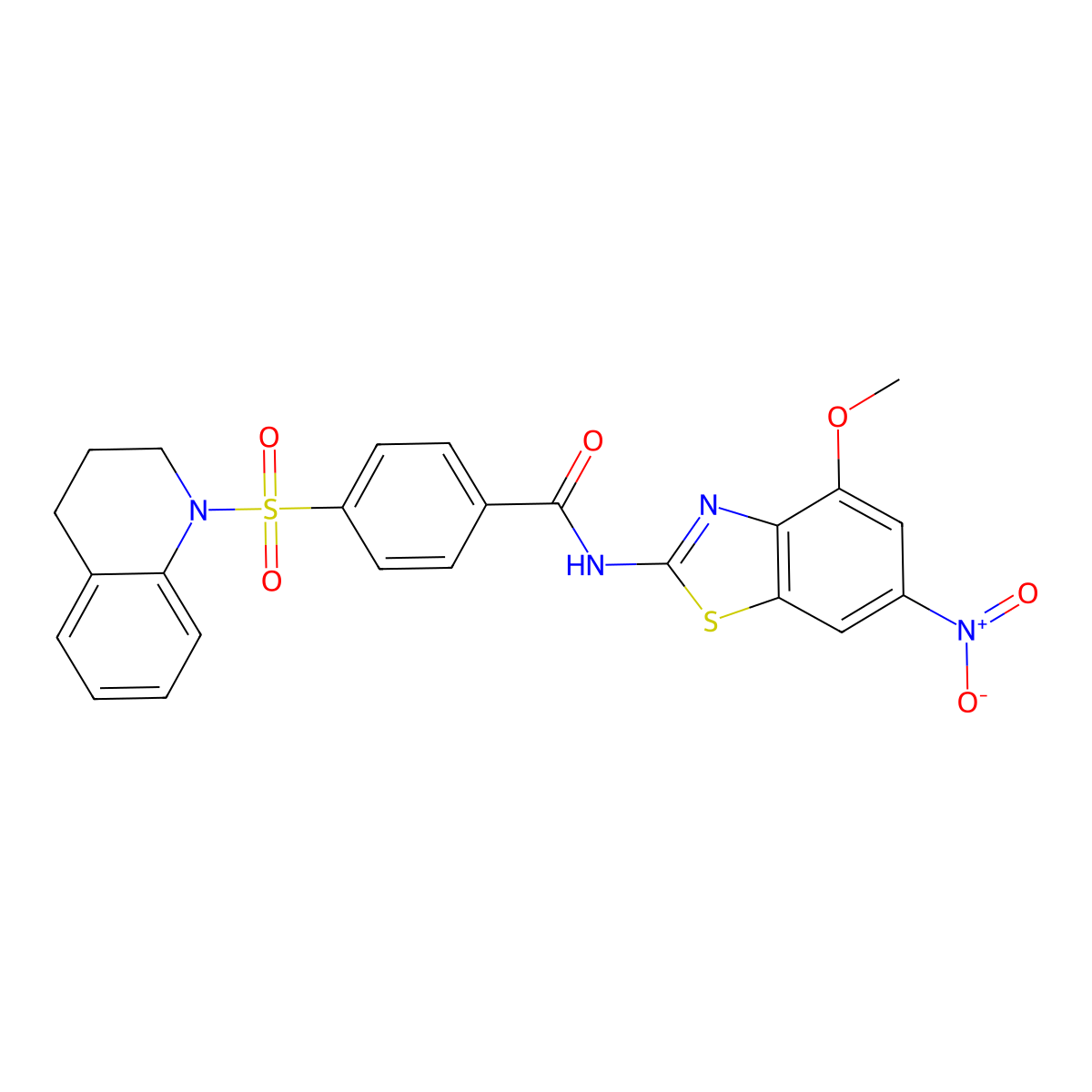 4-((3,4-dihydroquinolin-1(2H)-yl)sulfonyl)-N-(4-methoxy-6-nitrobenzo[d]thiazol-2-yl)benzamide molecular structure, CAS 307327-16-8