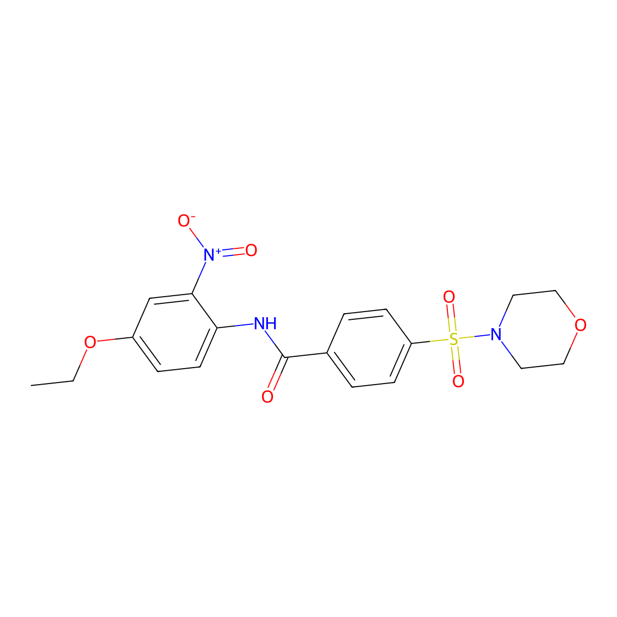 N-(4-ethoxy-2-nitrophenyl)-4-morpholin-4-ylsulfonylbenzamide molecular structure, CAS 307327-24-8
