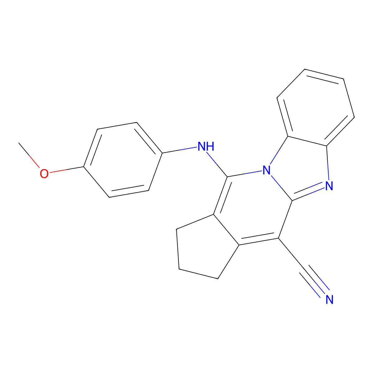 11-[(4-methoxyphenyl)amino]-2,3-dihydro-1H-cyclopenta[4,5]pyrido[1,2-a]benzimidazole-4-carbonitrile molecular structure, CAS 307327-29-3