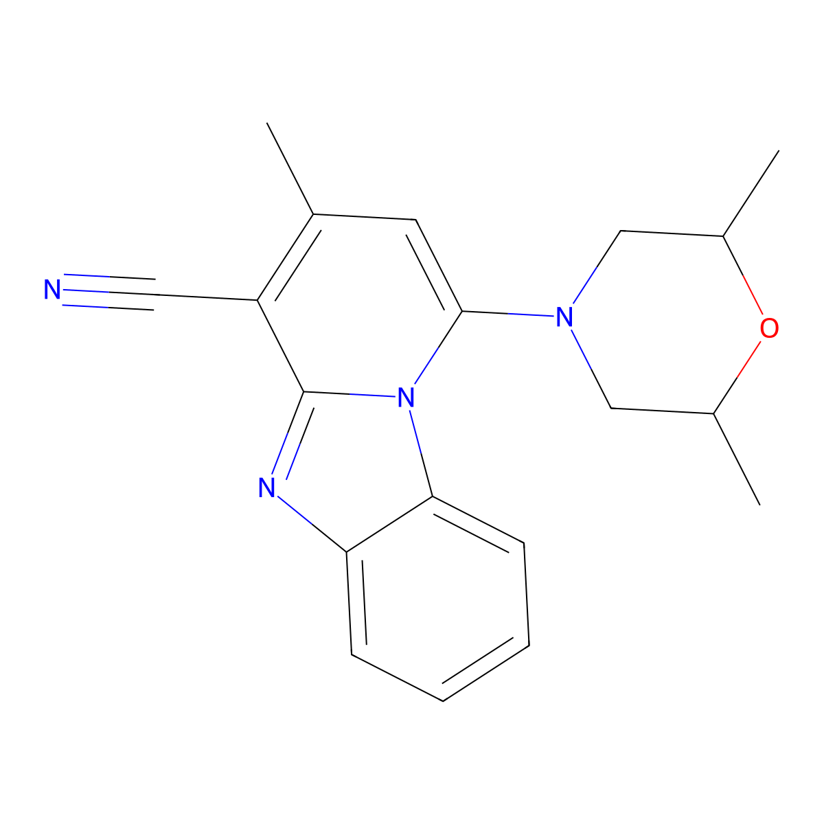 1-(2,6-Dimethylmorpholin-4-yl)-3-methylpyrido[1,2-a]benzimidazole-4-carbonitrile molecular structure, CAS 307327-42-0