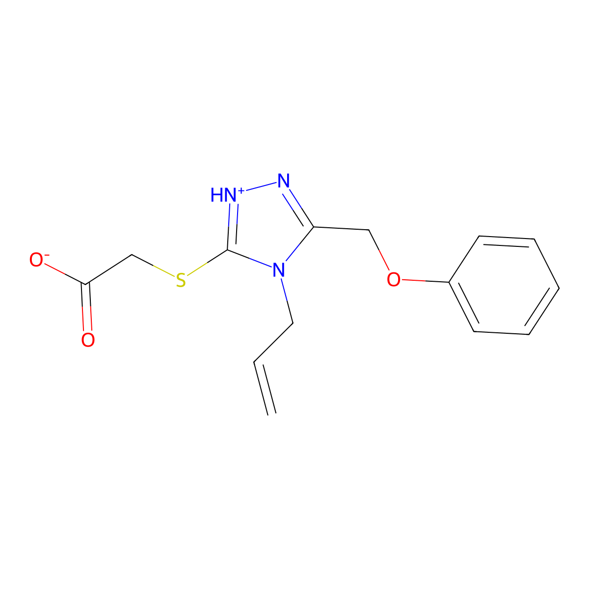 (4-Allyl-5-phenoxymethyl-4H-[1,2,4]triazol-3-ylsulfanyl)-acetic acid molecular structure, CAS 307327-57-7