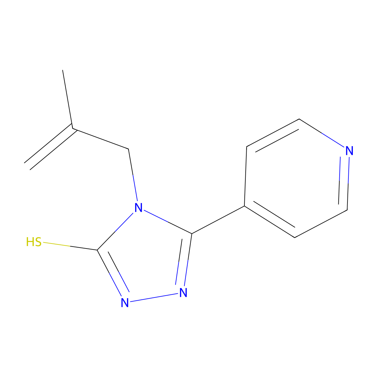 4-(2-methylprop-2-en-1-yl)-5-(pyridin-4-yl)-4H-1,2,4-triazole-3-thiol molecular structure, CAS 307327-60-2