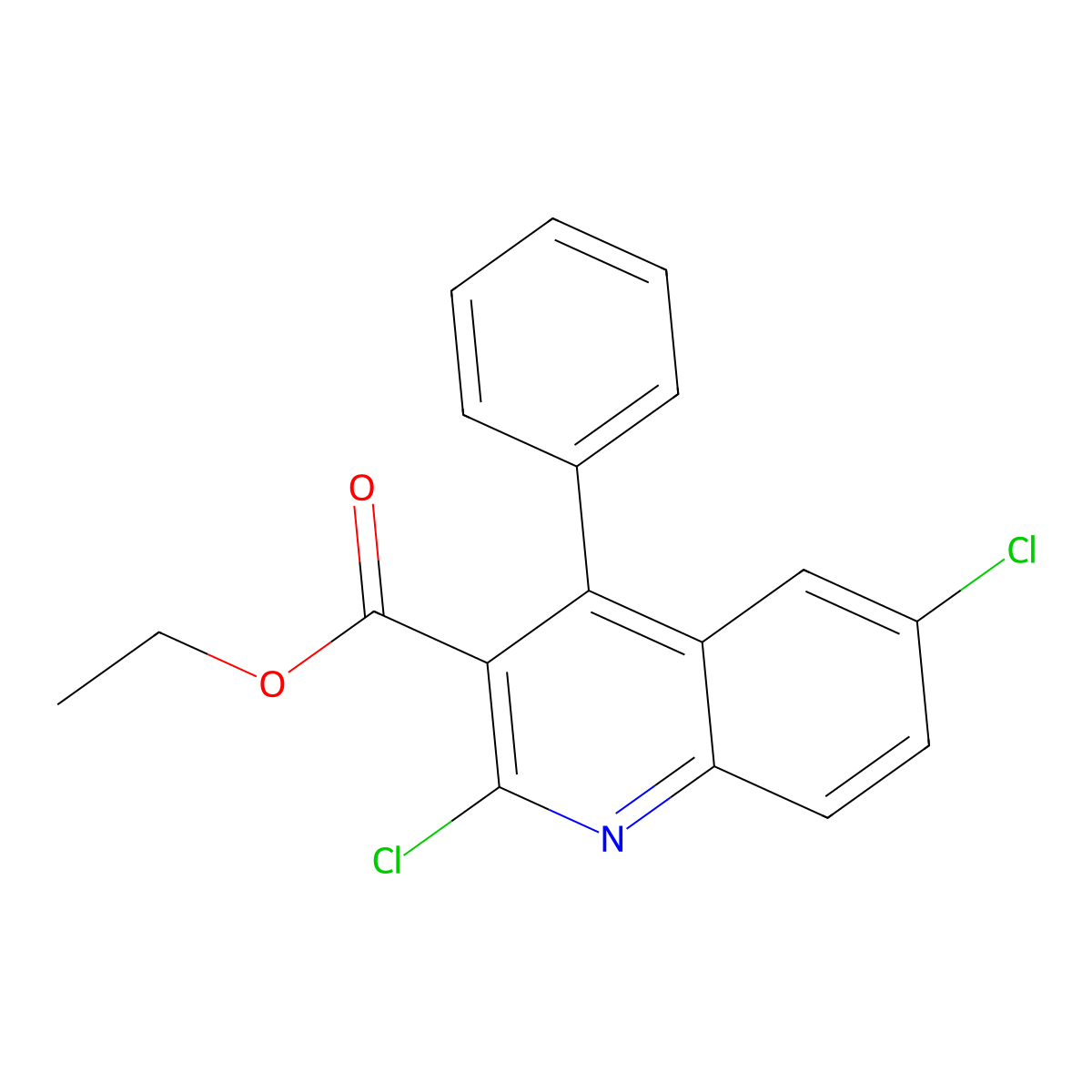 Ethyl 2,6-dichloro-4-phenylquinoline-3-carboxylate molecular structure, CAS 307329-52-8