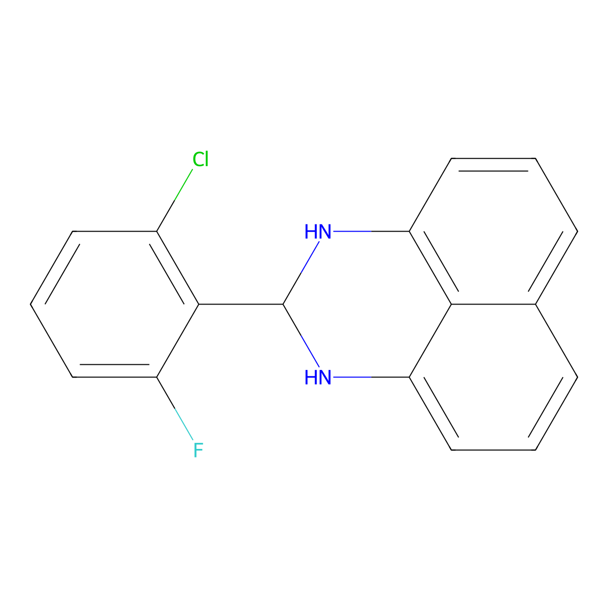 2-(2-chloro-6-fluorophenyl)-2,3-dihydro-1H-perimidine molecular structure, CAS 307330-08-1