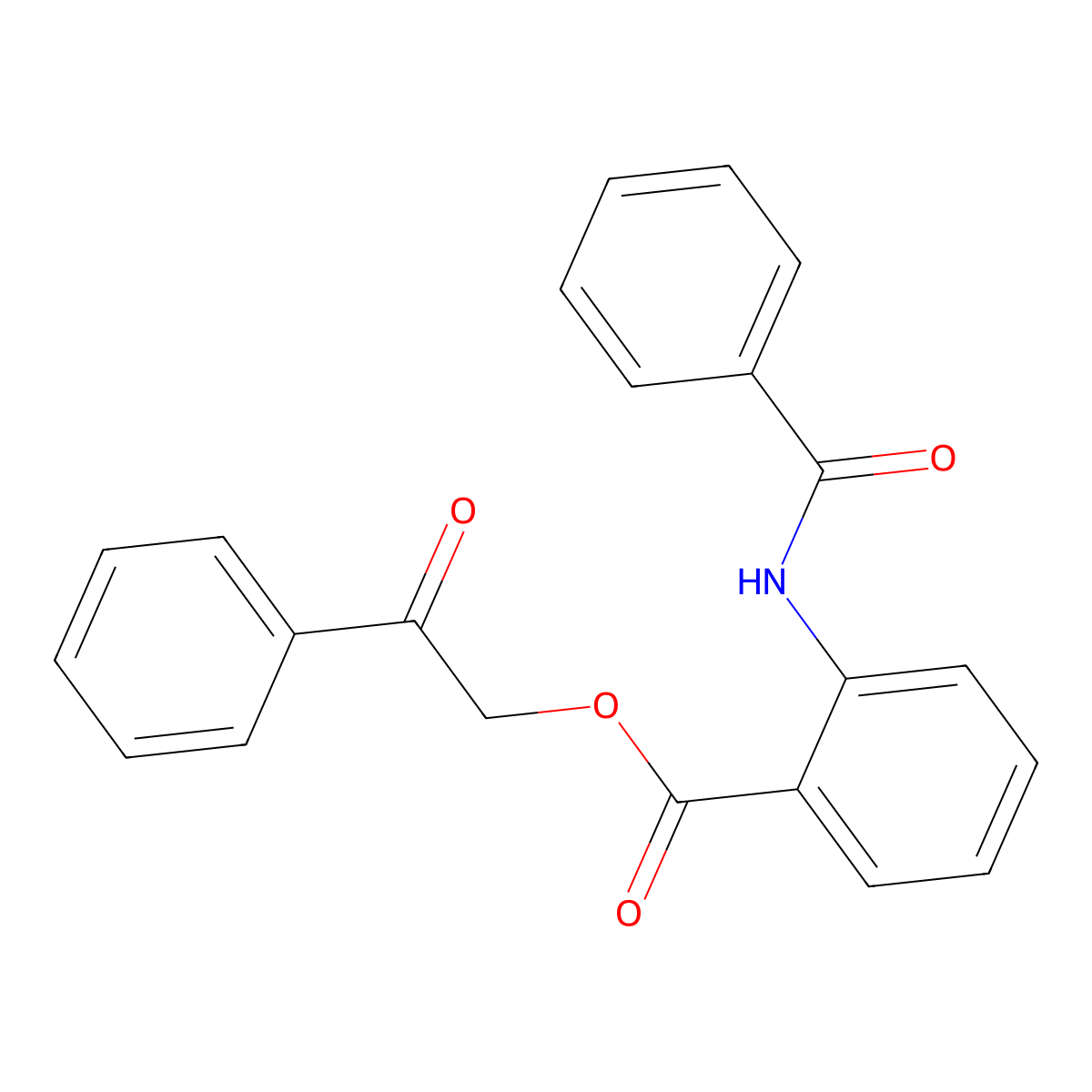 2-Oxo-2-phenylethyl 2-(benzoylamino)benzoate molecular structure, CAS 307330-37-6