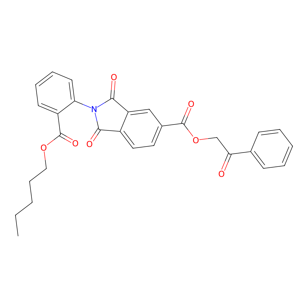 Phenacyl 1,3-dioxo-2-(2-pentoxycarbonylphenyl)isoindole-5-carboxylate molecular structure, CAS 307330-51-4