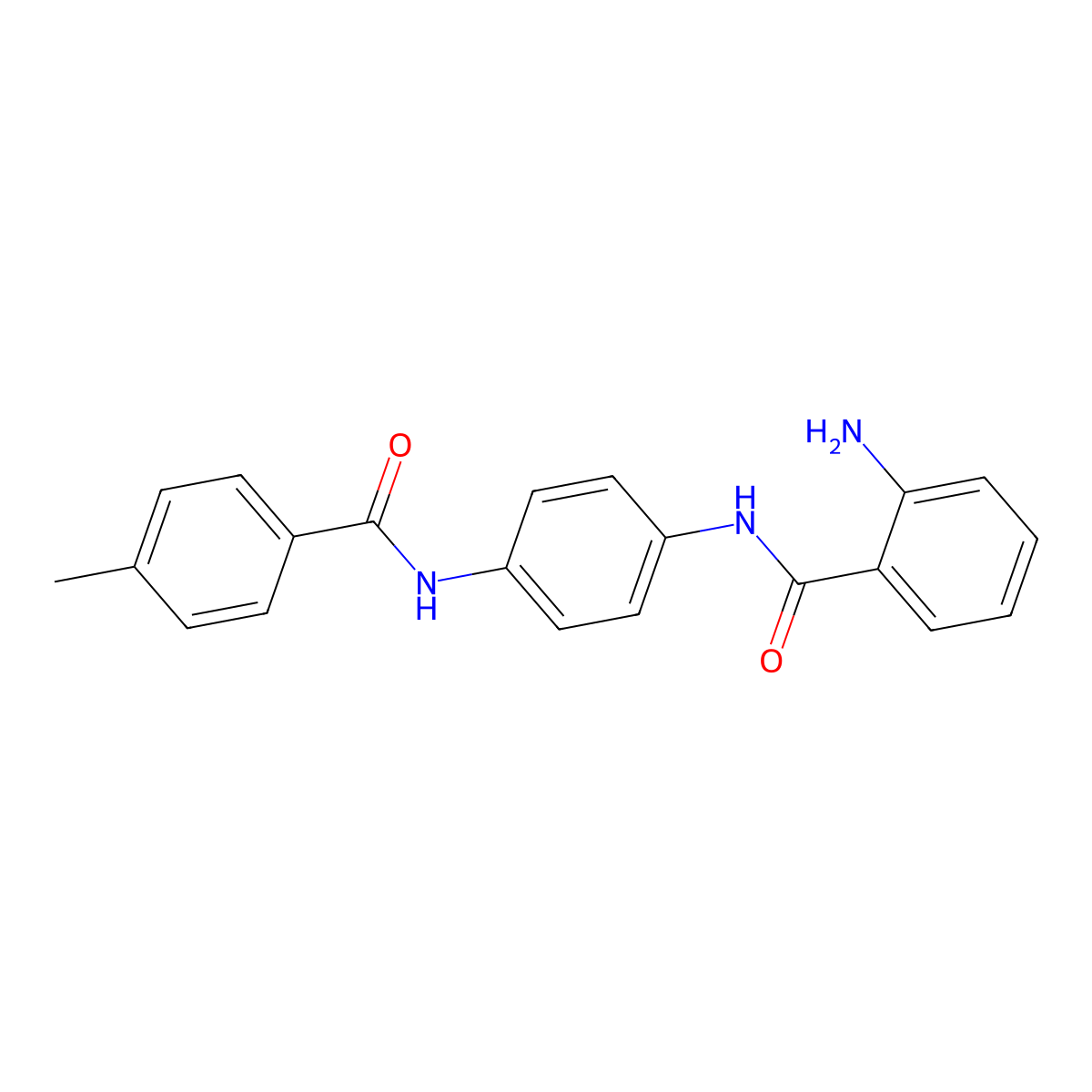 2-amino-N-[4-[(4-methylbenzoyl)amino]phenyl]benzamide molecular structure, CAS 307330-61-6