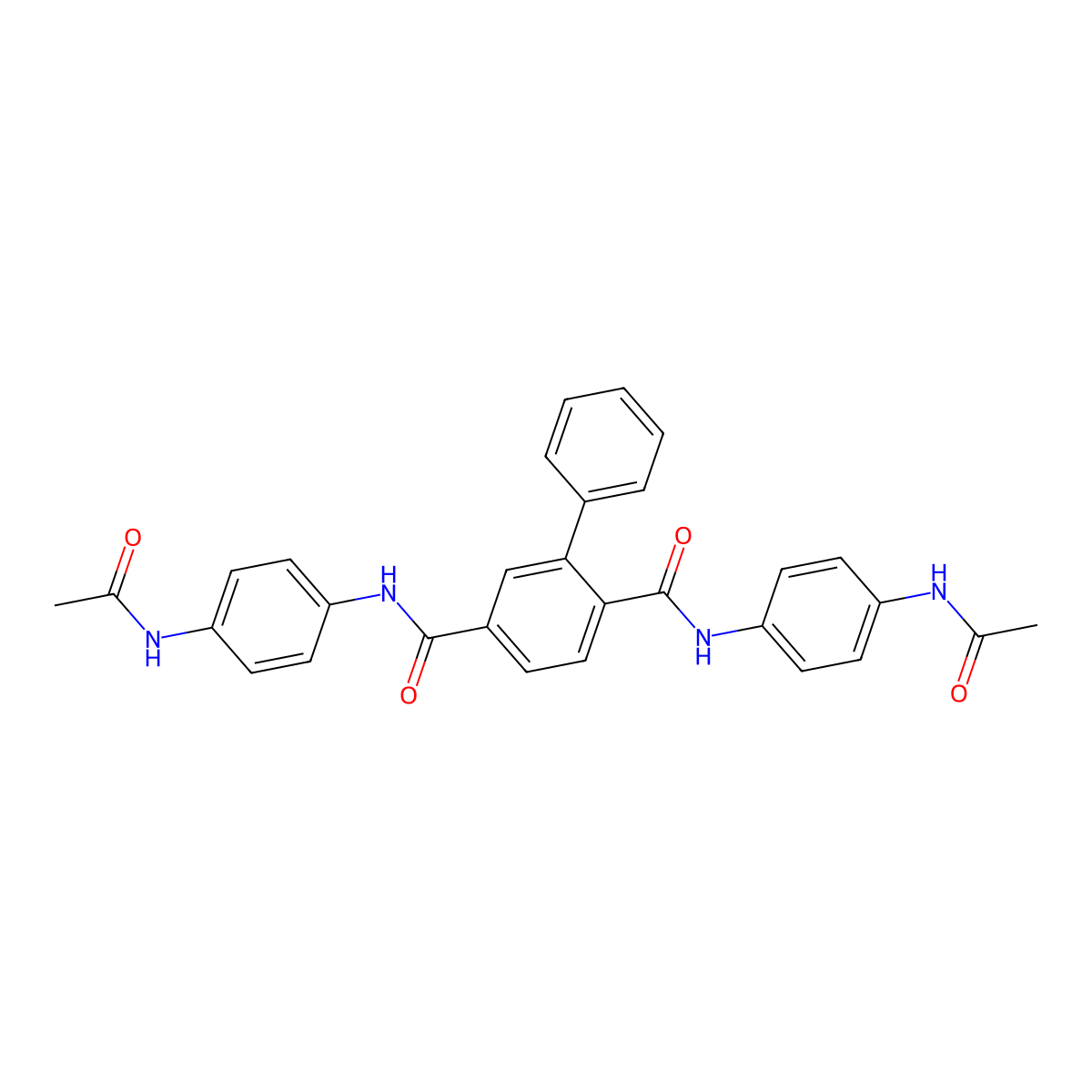 1-N,4-N-bis(4-acetamidophenyl)-2-phenylbenzene-1,4-dicarboxamide molecular structure, CAS 307330-65-0