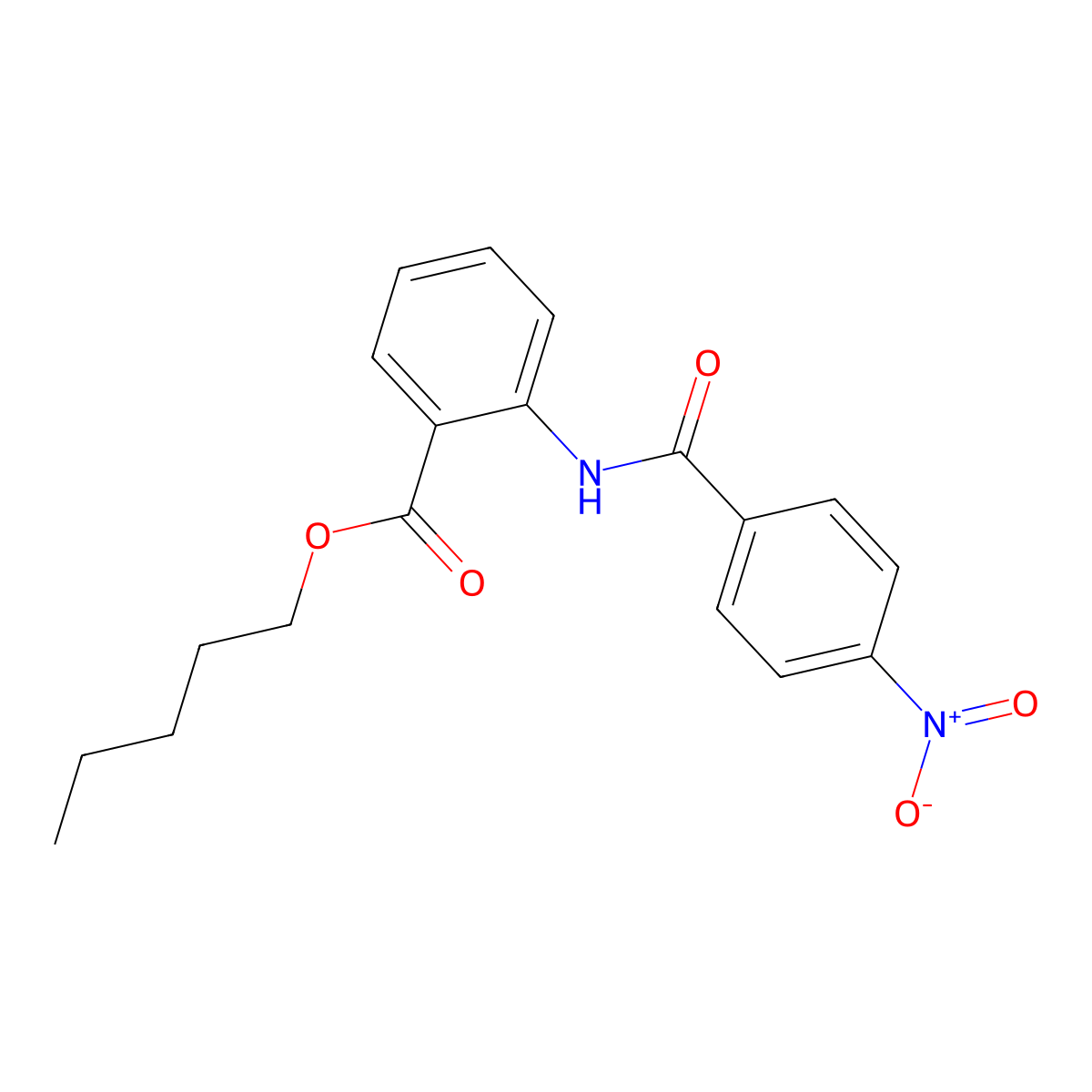 Pentyl 2-({4-nitrobenzoyl}amino)benzoate molecular structure, CAS 307330-68-3