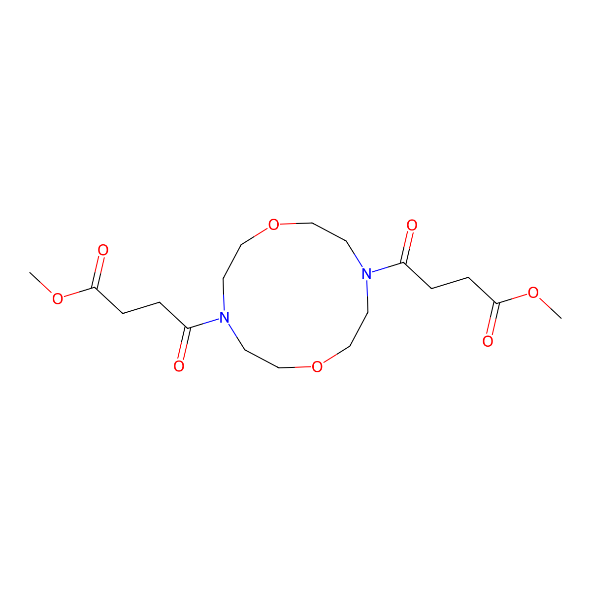 Dimethyl 4,4'-(1,7-dioxa-4,10-diazacyclododecane-4,10-diyl)bis(4-oxobutanoate) molecular structure, CAS 307331-60-8