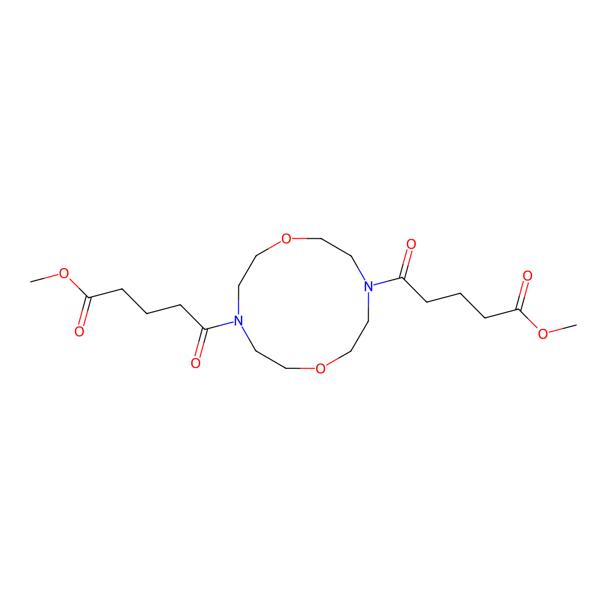 5-[10-(5-Methoxy-1,5-dioxopentyl)-1,7-dioxa-4,10-diazacyclododec-4-yl]-5-oxopentanoic acid methyl ester molecular structure, CAS 307331-64-2