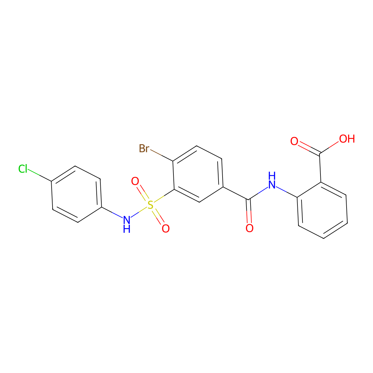 2-{4-Bromo-3-[(4-chlorophenyl)sulfamoyl]benzamido}benzoic acid molecular structure, CAS 307332-01-0